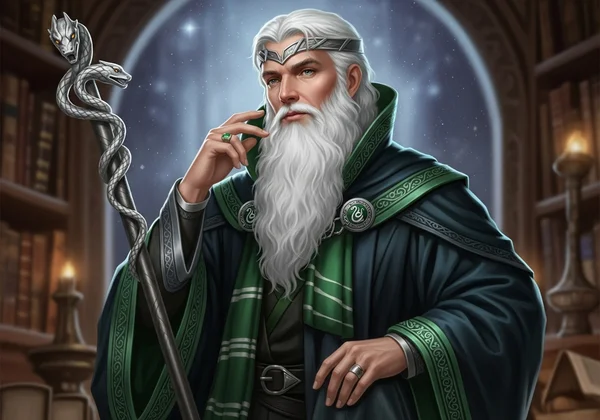 Merlin, the legendary wizard, a noble Slytherin