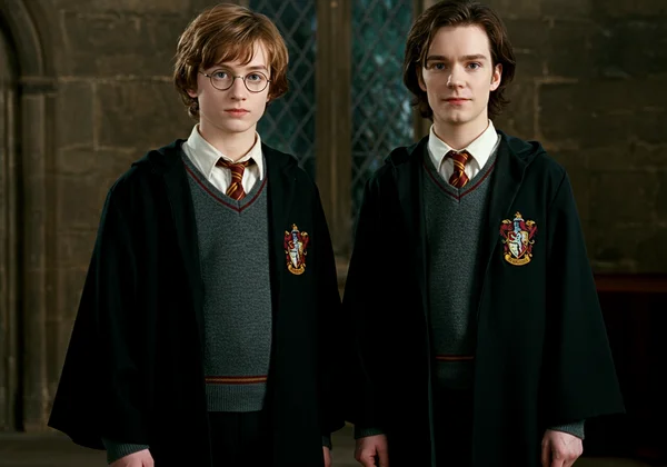 Young James and Sirius, embodying Gryffindor bravery.
