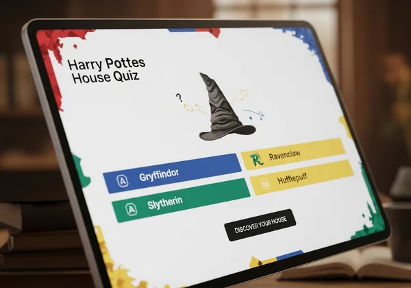 User taking a Harry Potter house quiz online